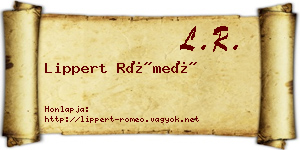 Lippert Rómeó névjegykártya